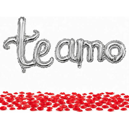 Globos Te Amo con Pétalos Rojos