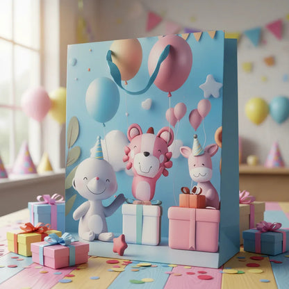 Bolsa De Regalo Mediana Diseño Infantil 3D
