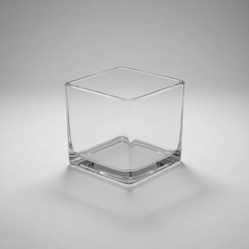 Florero Cubo De Vidrio 8 X 8 cm