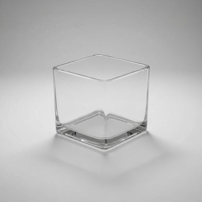 Florero Cubo De Vidrio 8 X 8 cm