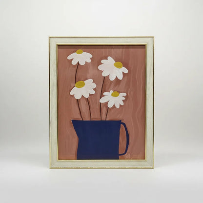 Cuadro De Flores Margaritas en Taza