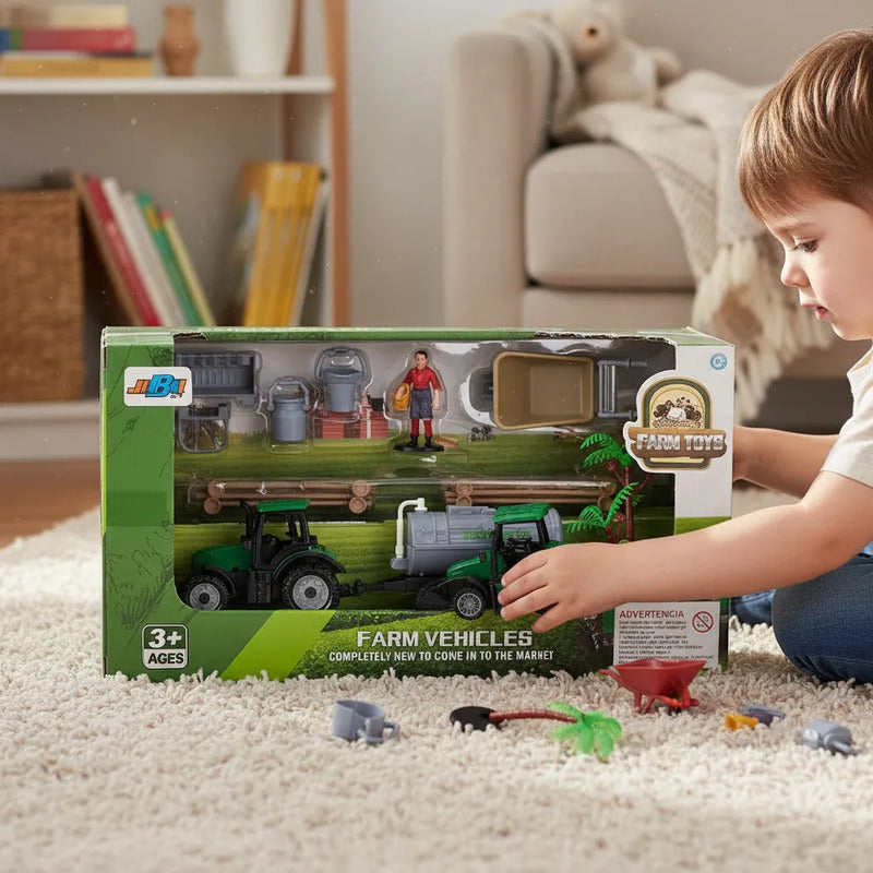 Juego De Granja Con Accesorios Y Tractor