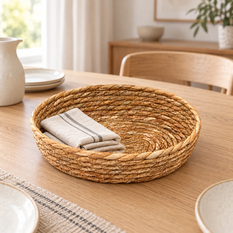 Canasta Circular de Fibra Natural