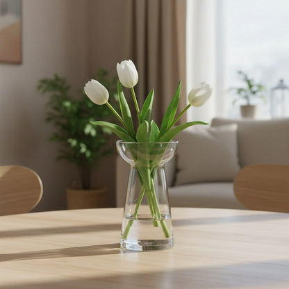 Florero De Vidrio Diseño Copa Ancha 14,5 cm