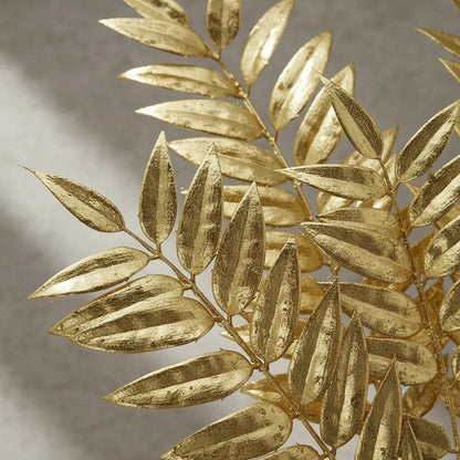 Vara Hoja Laurel Metalizada 5 Ramas Con Hojas
