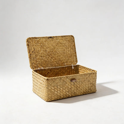 Canasto Ratán Con Tapa 8,5 X 23 cm