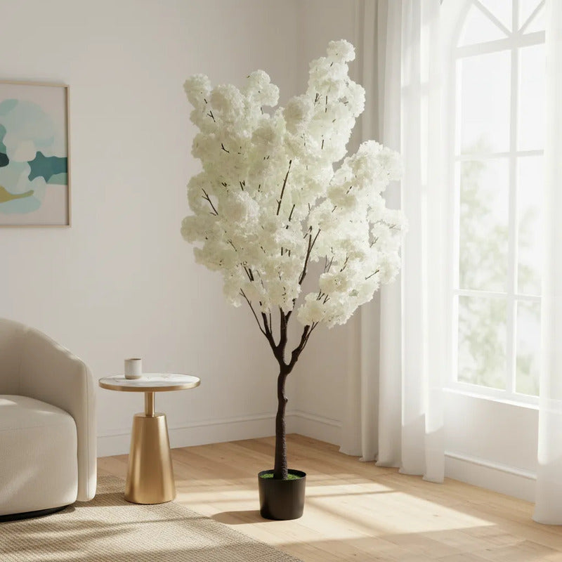 Árbol Artificial Cerezo Frondoso Con Maceta