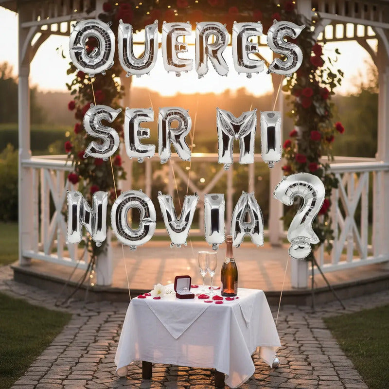 Set De Globos Queres Ser Mi Novia?
