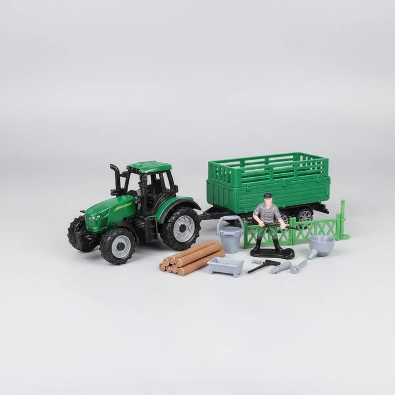 Juego De Granja Con Accesorios Y Tractor