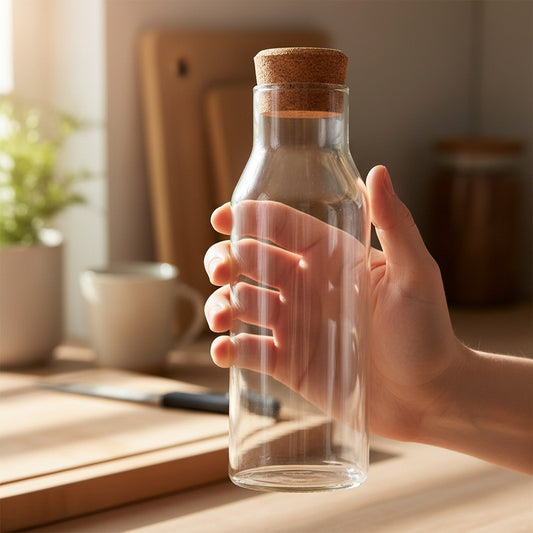 Botella De Vidrio Con Tapa De Corcho