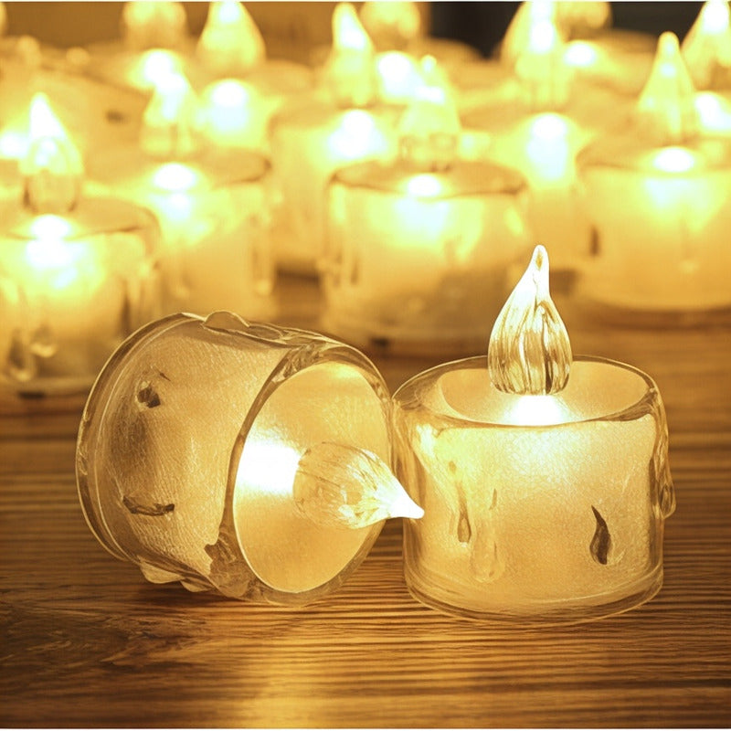 Vela Led Transparente Blanco Cálido 5cm X24