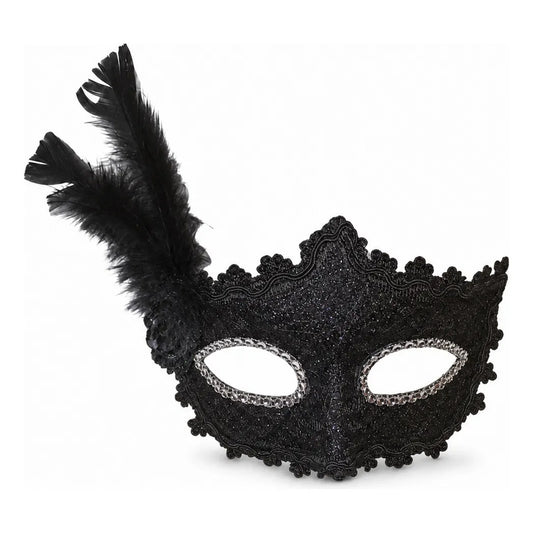 Antifaz Encaje Con Plumas