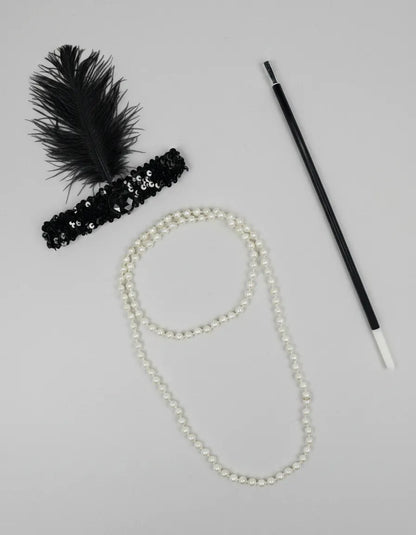 Set Charleston Vincha + Cigarro + Collar
