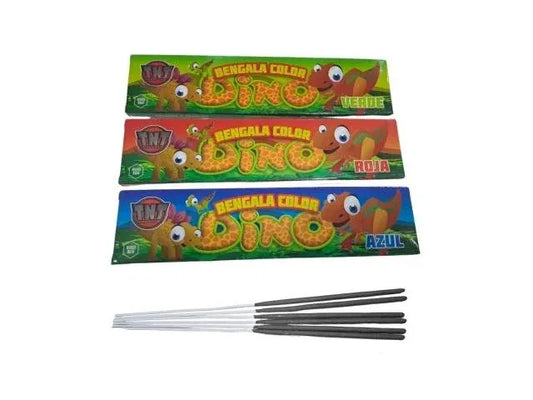 Bengala Para Niños de 3 Colores Dino – X12 Cajitas