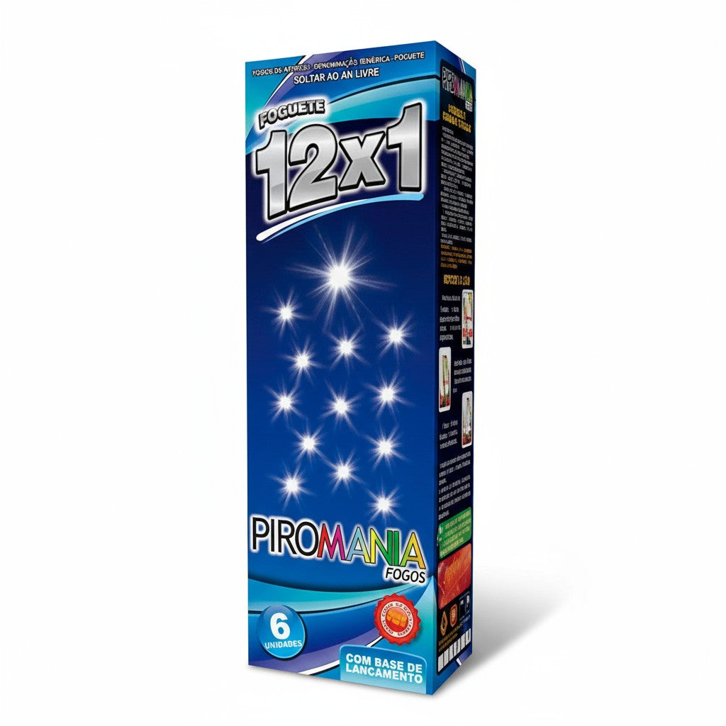 Foguete 12×1 Tiros Piromania – Caja X6 unidades