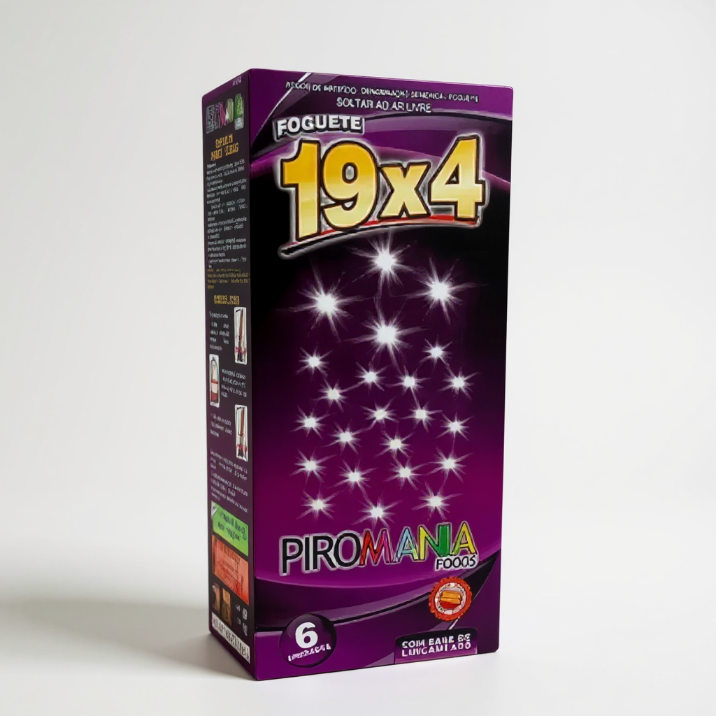 Foguete 19×4 Tiros Piromania – Caja X6 unidades